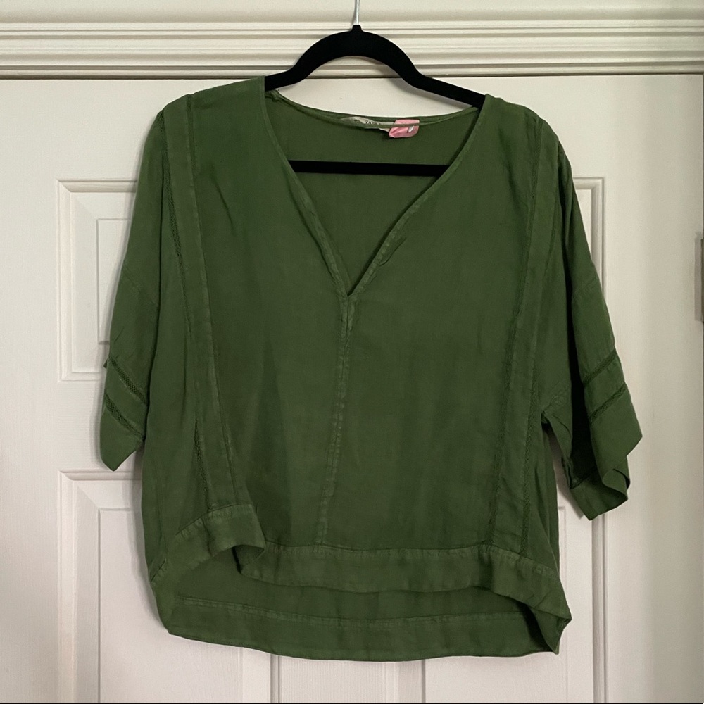 Zara Linen Green top
